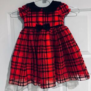 Blueberi Boulevard Girls Holiday Dress Red Plaids Size 24 MOS like new